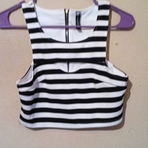 Very classy black and white stripe couture